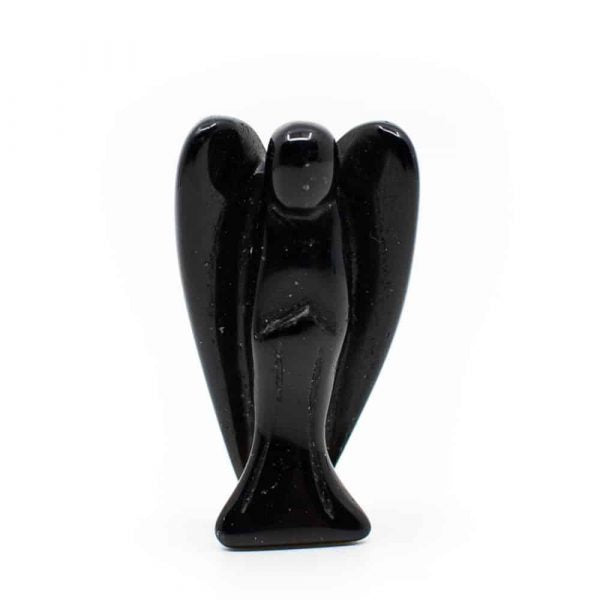 STANDING OBSIDIAN ANGEL 35mm – SPIRITUAL QUARTZ CRYSTAL FIGURINE - Spirit And Shadow