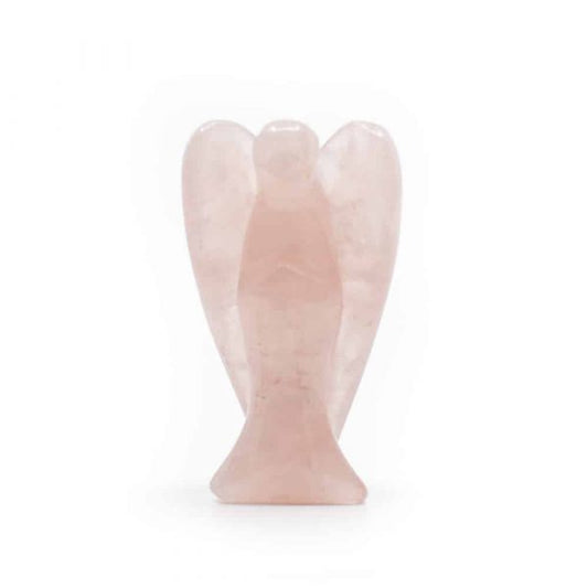 STANDING ROSE QUARTZ ANGEL 35mm – SPIRITUAL QUARTZ CRYSTAL FIGURINE - Spirit And Shadow