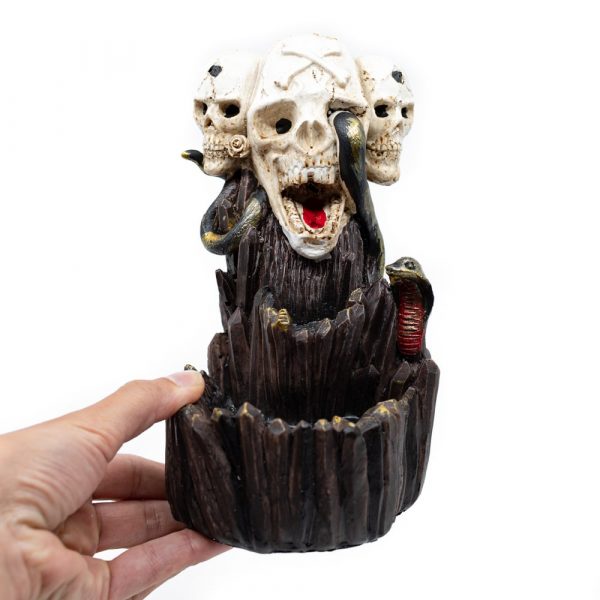 GOTHIC SKULLS BACKFLOW INCENSE BURNER – Mystical Smoke Waterfall Effect - Spirit And Shadow