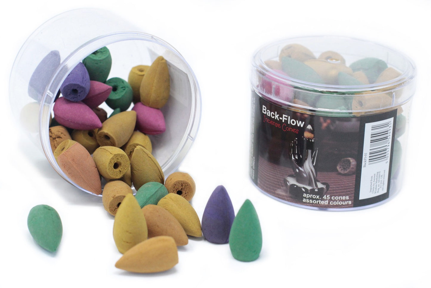 BACKFLOW INCENSE CONES - Tub of Assorted 45 Backflow Cones – Mesmerizing Smoke Effect - Spirit And Shadow
