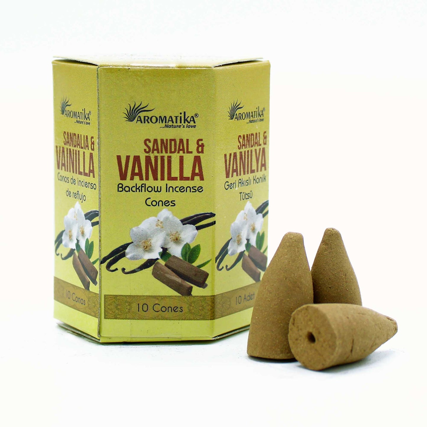 BACKFLOW INCENSE CONES- SANDALWOOD & VANILLA 10 Cones - Spirit And Shadow