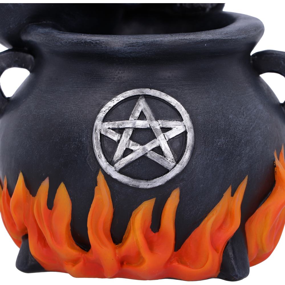 FAMILIAR BREW BACKFLOW INCENSE BURNER –Black Cat Cauldron 18cm - Spirit And Shadow