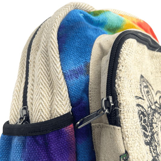 TIE-DYE HEMP MEDIUM BACKPACK - 7 Chakra Energy