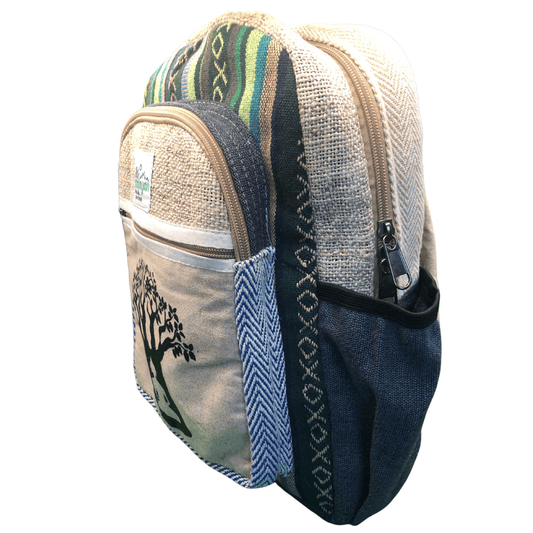 PURE HEMP BACKPACK -BODHI TREE DESIGN Forest Green