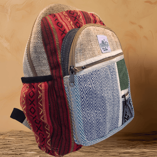 PURE HEMP BACKPACK - ZIG ZAG ZIPS Earthy Tones