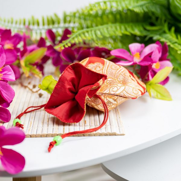 HANDMADE RED BROCADE BAG – Ideal for Pendulums, Malas, Treasures And Spell Bag - Spirit And Shadow