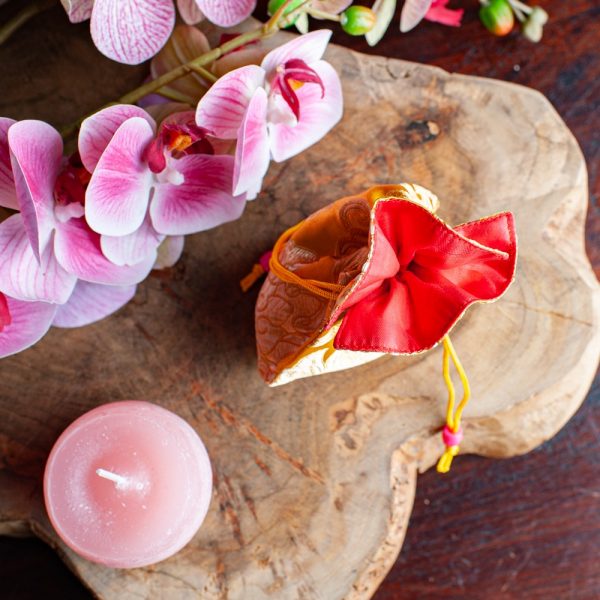 HANDMADE YELLOW BROCADE BAG – Ideal for Pendulums, Malas, Treasures and Spell Bags - Spirit And Shadow