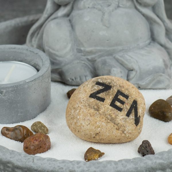 BUDDHA MINI ZEN GARDEN - Round with Laughing Buddha - Spirit And Shadow