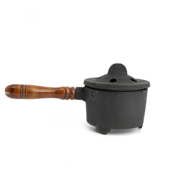 CAST IRON WITCH CAULDRON WITH STEEL HANDLE – 85mm Ø | Ritual & Incense Tool - Spirit And Shadow