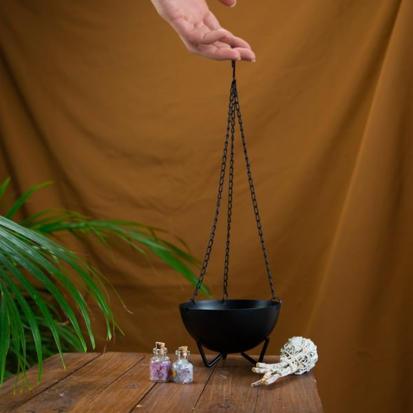 HANGING WITCH CAULDRON BLACK 11CM – Ritual & Incense Burner - Spirit And Shadow
