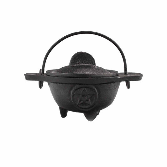 CAST IRON CAULDRON WITH PENTAGRAM 5x9cm– A Touch of Timeless Magic - Spirit And Shadow