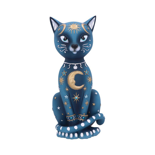 CELESTIAL KITTY SPIRITUAL CAT ORNAMENT - 26cm Blue with Gold Stars - Spirit And Shadow