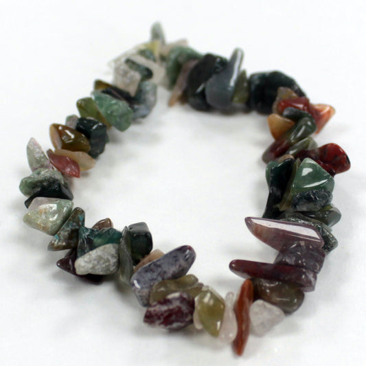MOSS AGATE CHIPSTONE BRACELET – Natural Healing Crystal for Balance & Grounding - Spirit And Shadow