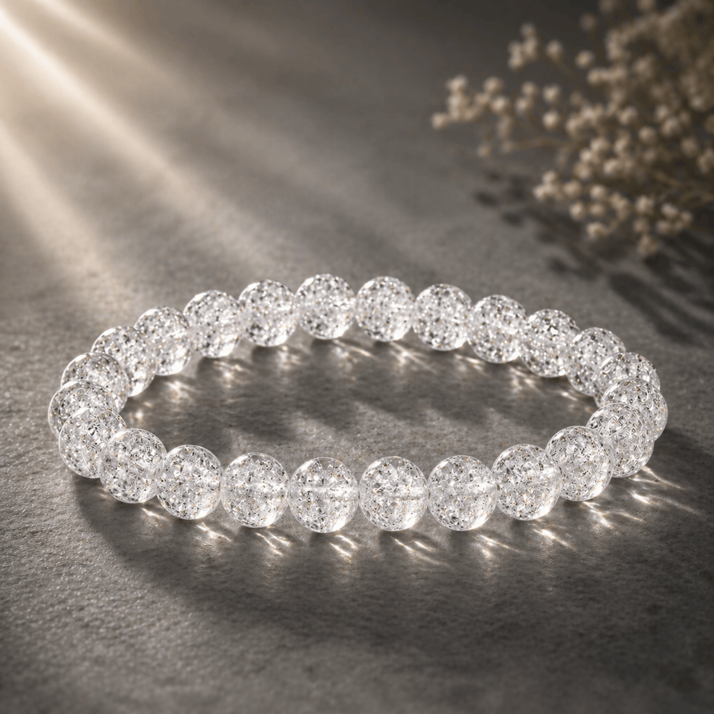 Bracelet de manifestation en jaspe blanc – Paix et tranquillité