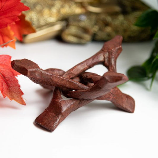 COBRA WOODEN TRIPOD STAND FOR ABALONE SHELLS & SMUDGING - 10 cm - Spirit And Shadow