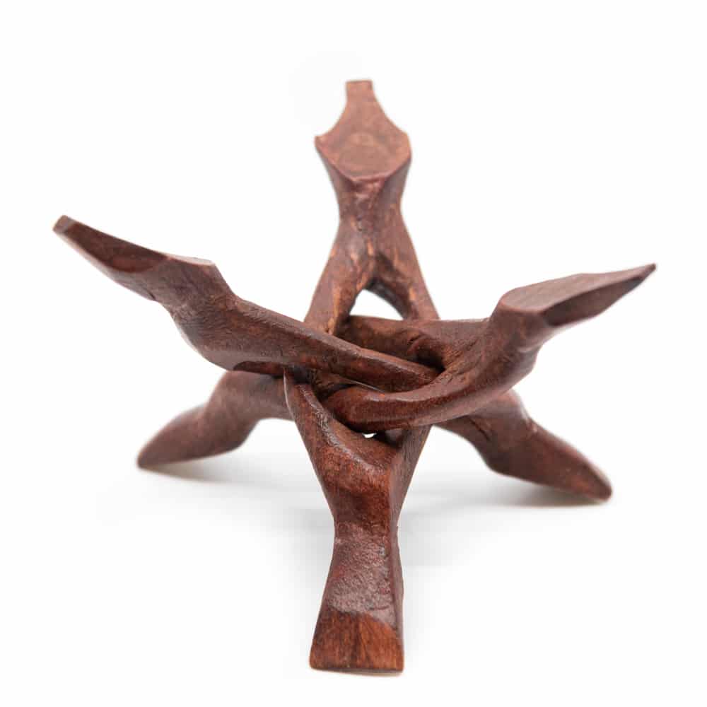 COBRA WOODEN TRIPOD STAND FOR ABALONE SHELLS & SMUDGING - 15cm - Spirit And Shadow