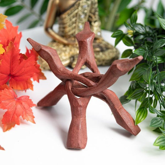 COBRA WOODEN TRIPOD STAND FOR ABALONE SHELLS & SMUDGING - 20 cm - Spirit And Shadow