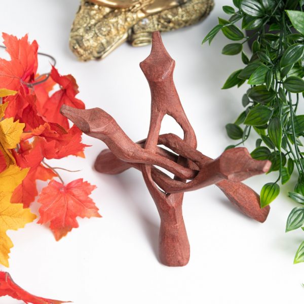 COBRA WOODEN TRIPOD STAND FOR ABALONE SHELLS & SMUDGING - 20 cm - Spirit And Shadow