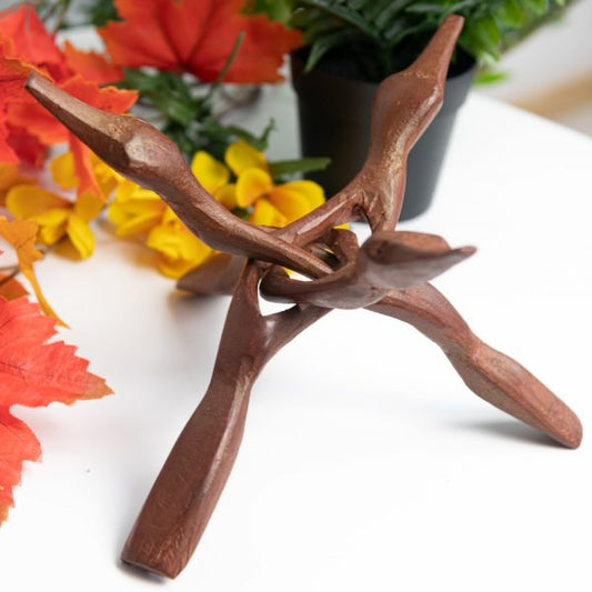 COBRA WOODEN TRIPOD STAND FOR ABALONE SHELLS & SMUDGING - 25 cm - Spirit And Shadow