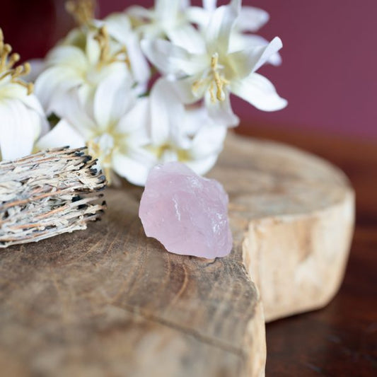 ROUGH ROSE QUARTZ GEMSTONE - Heart Chakra Crystal - Spirit And Shadow