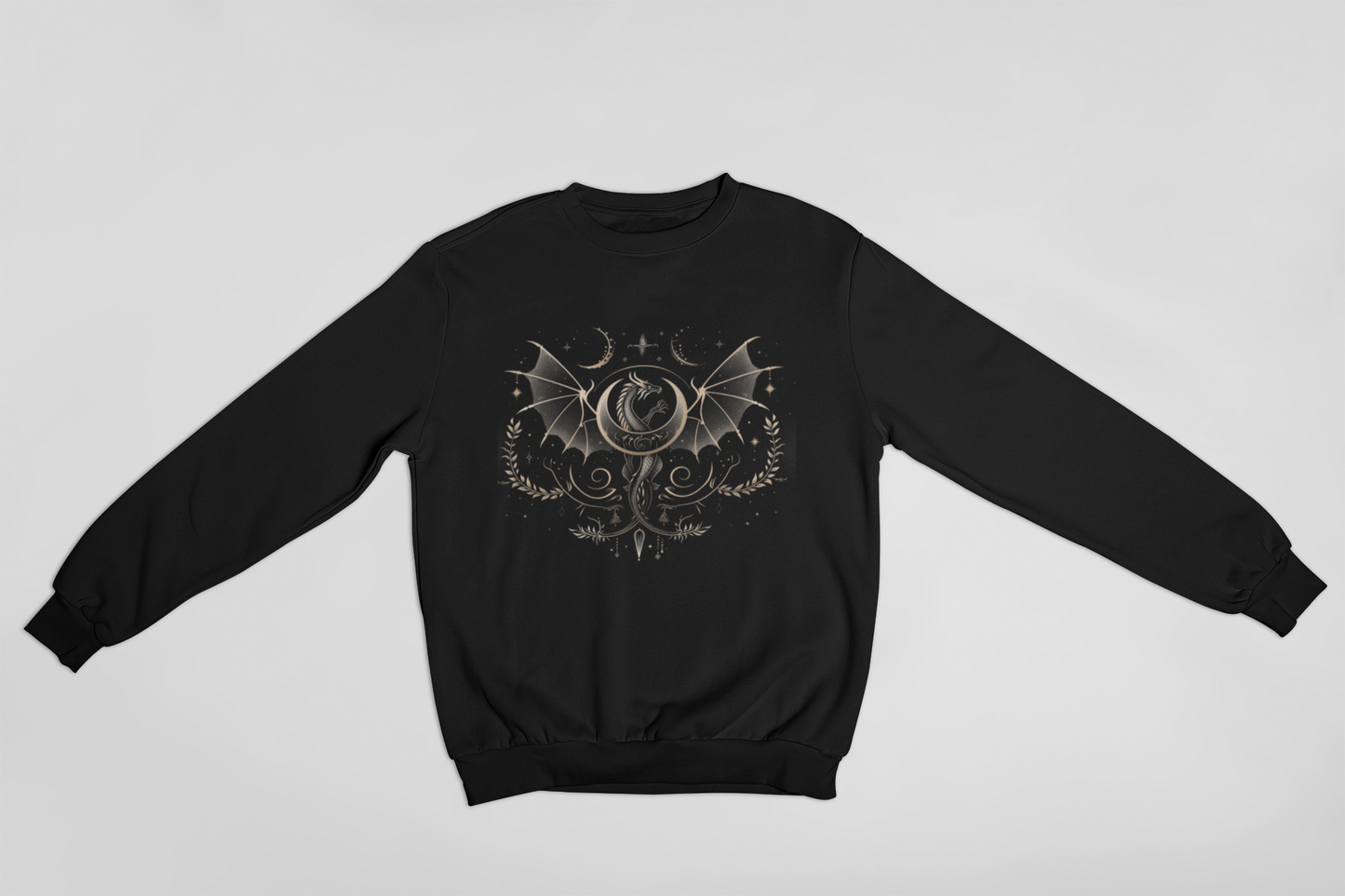 MYSTICAL DRAGON SWEATSHIRT - Celestial Fantasy Dragon - Spirit And Shadow