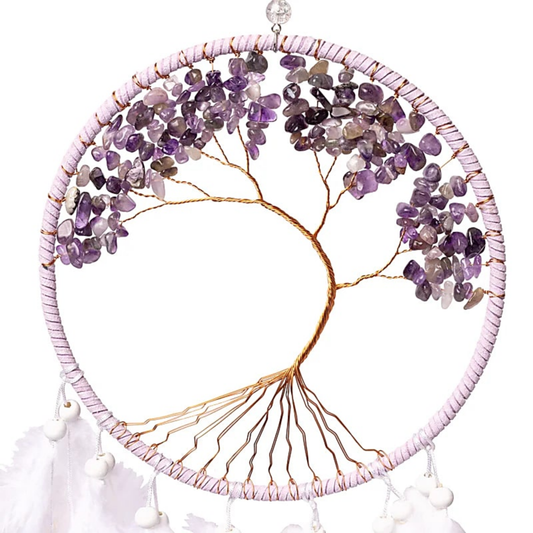 AMETHYST TREE OF LIFE DREAMCATCHER – Intuition & Sleep 60cm