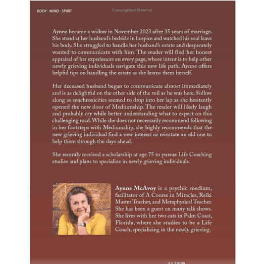 “Back cover of I Love You, Goodbye by Aynne McAvoy with synopsis text.”