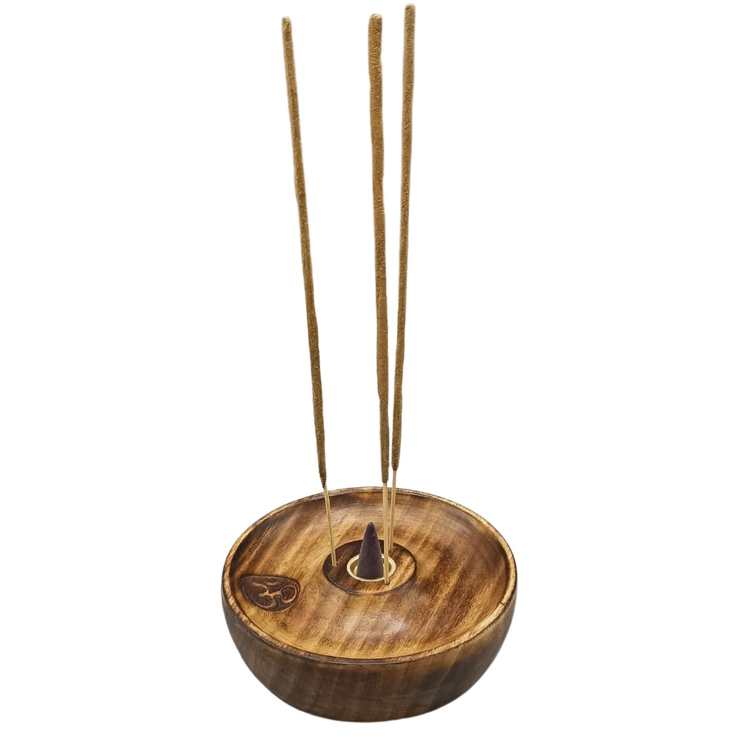 Om WOODEN INCENSE STICK & CONE BURNER – Spiritual Meditation Disc