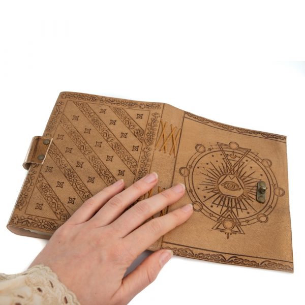 HANDMADE LEATHER JOURNAL/NOTEBOOK WITH ALL SEEING EYE - Spirit And Shadow