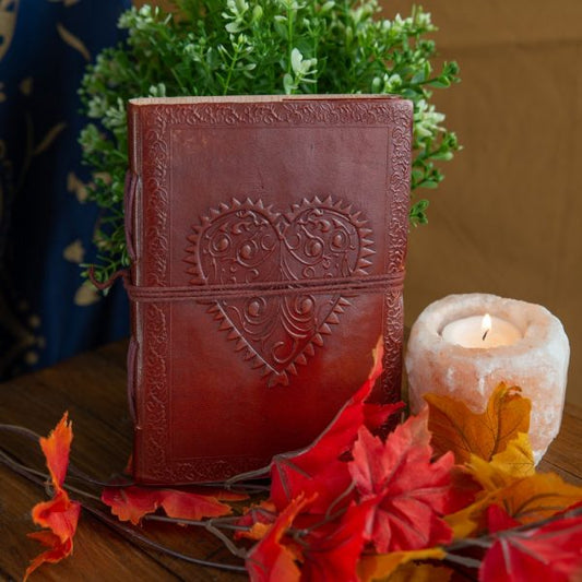 HANDMADE LEATHER HEART JOURNAL/NOTEBOOK - Spirit And Shadow
