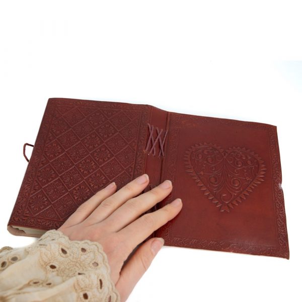 HANDMADE LEATHER HEART JOURNAL/NOTEBOOK - Spirit And Shadow