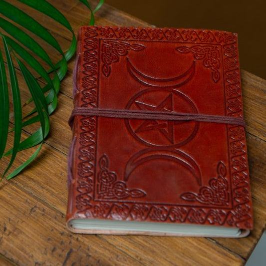 TRIPLE MOON HANDMADE LEATHER JOURNAL/NOTEBOOK - Spirit And Shadow