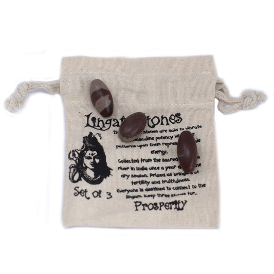 SHIVA LINGAM STONES – One Inch Sacred Stone of Balance & Energy (Set of 3 Stones) Prosperity - Spirit And Shadow