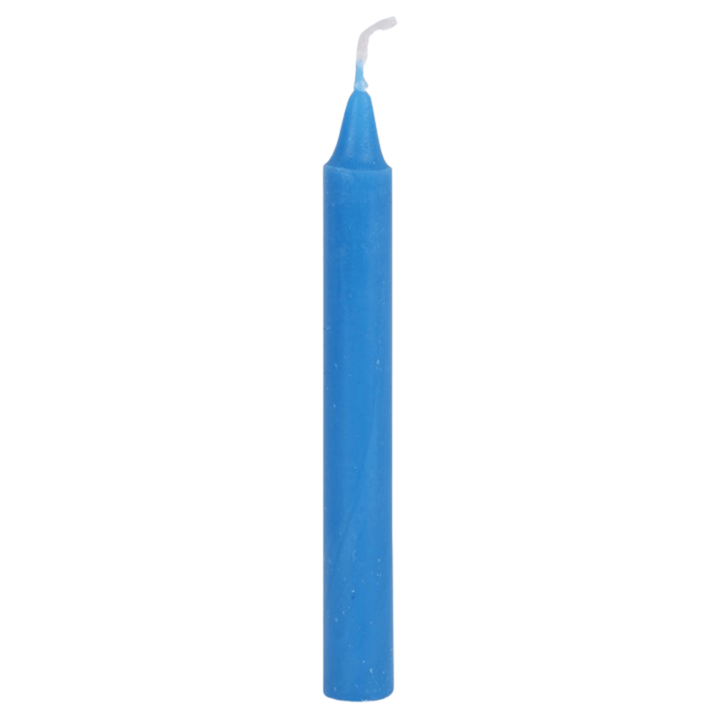 Blue candle on a white background