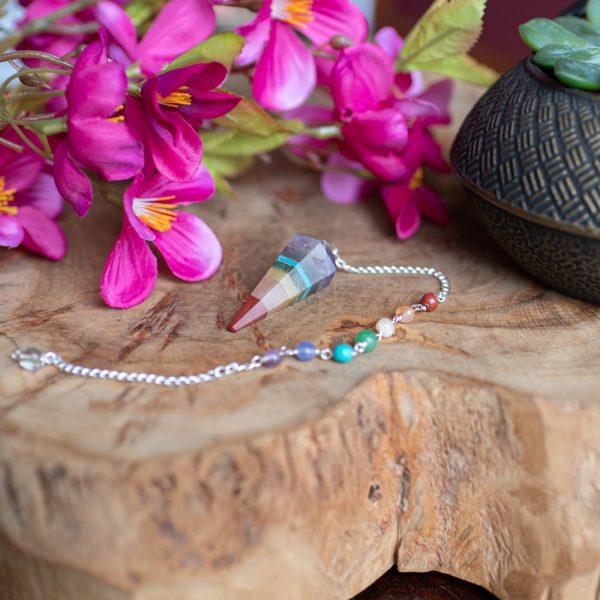 CHAKRA PENDULUM WITH GEMSTONE BEADS - Energy Healing Tool for Chakra Balancing - Spirit And Shadow