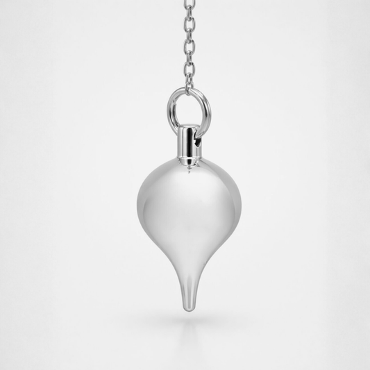 PENDULE EN MÉTAL GOUTTE ARGENTÉE - OUTIL DE RASTÉSIE ÉLÉGANT