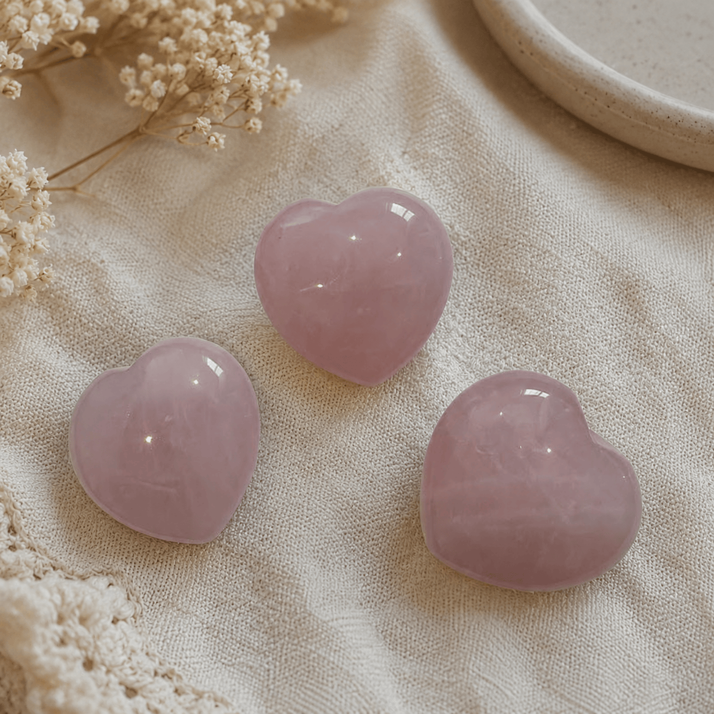 ROSE QUARTZ HEART WORRY CRYSTAL 2.5cm
