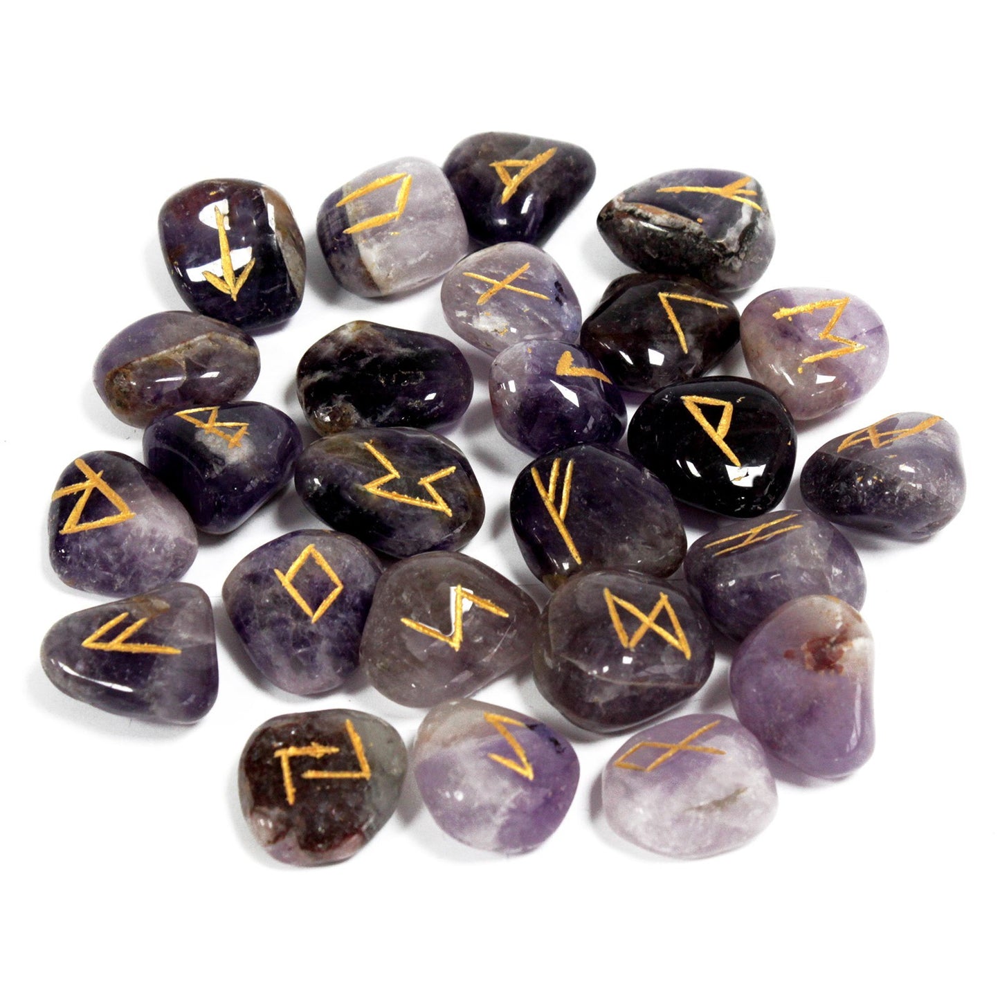 RUNE STONE SET IN POUCH - Amethyst - Spirit And Shadow