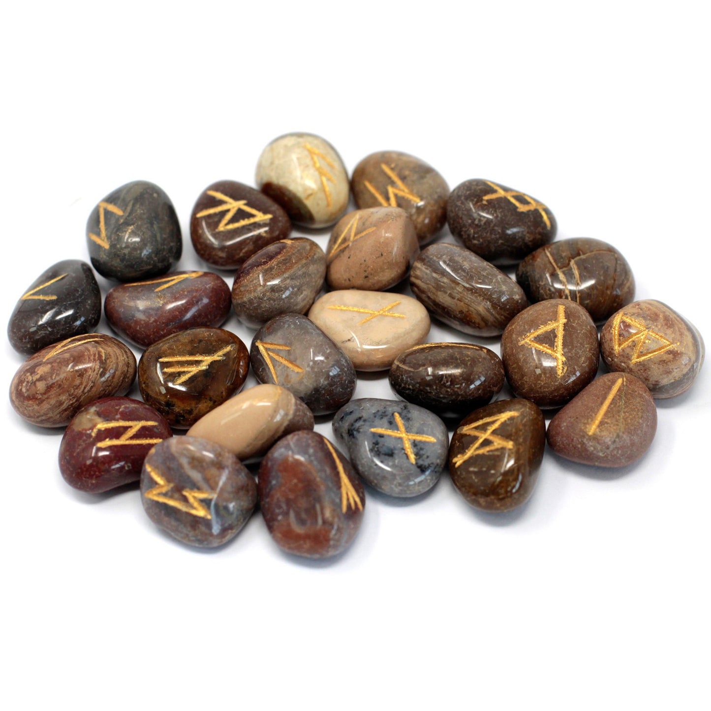 RUNE STONE SET IN POUCH - FANCY JASPER - Spirit And Shadow