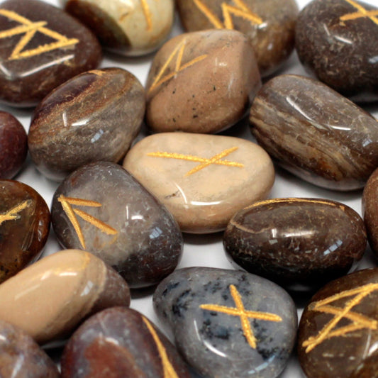 RUNE STONE SET IN POUCH - FANCY JASPER - Spirit And Shadow