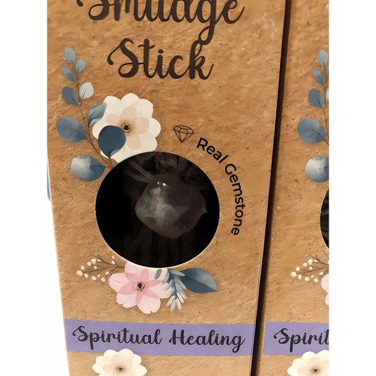 SPIRITUAL HEALING SAGE TORCH WITH AMETHYST – 10cm