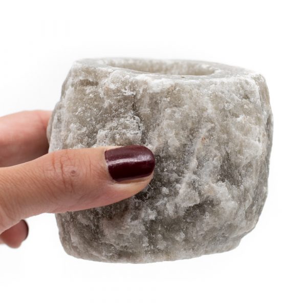 HIMALAYAN SALT TEA LIGHT HOLDER - GREY 400–700g - Spirit And Shadow