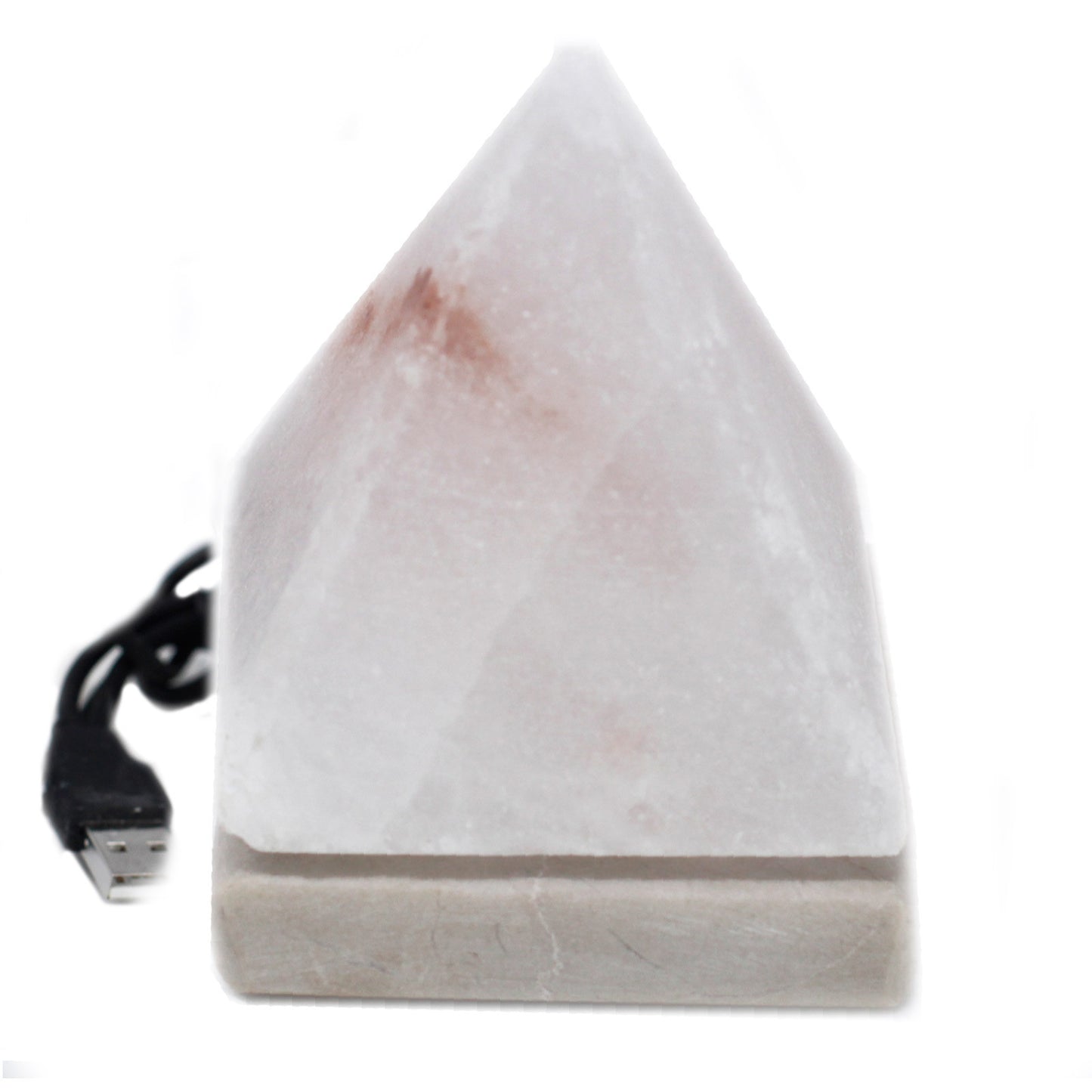 PYRAMID HIMALAYAN SALT LAMP WHITE 9cm - USB Multi - Spirit And Shadow