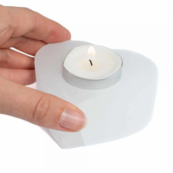 SELENITE GEMSTONE HEART TEA-LIGHT HOLDER 8 x 8 cm - Spirit And Shadow