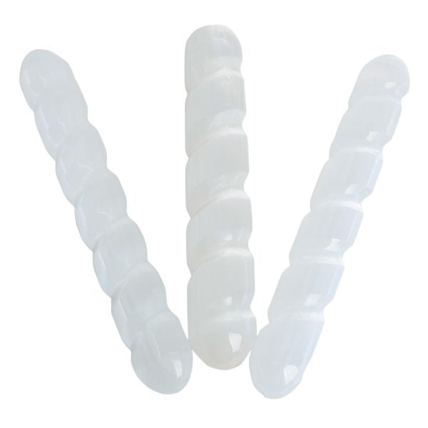 SELENITE MASSAGE ROD TWISTED 14 cm - Spirit And Shadow