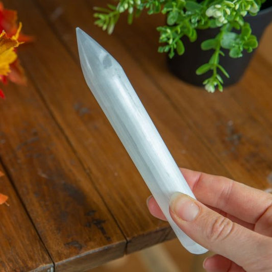 SELENITE MASSAGE ROD 16cm - Spirit And Shadow