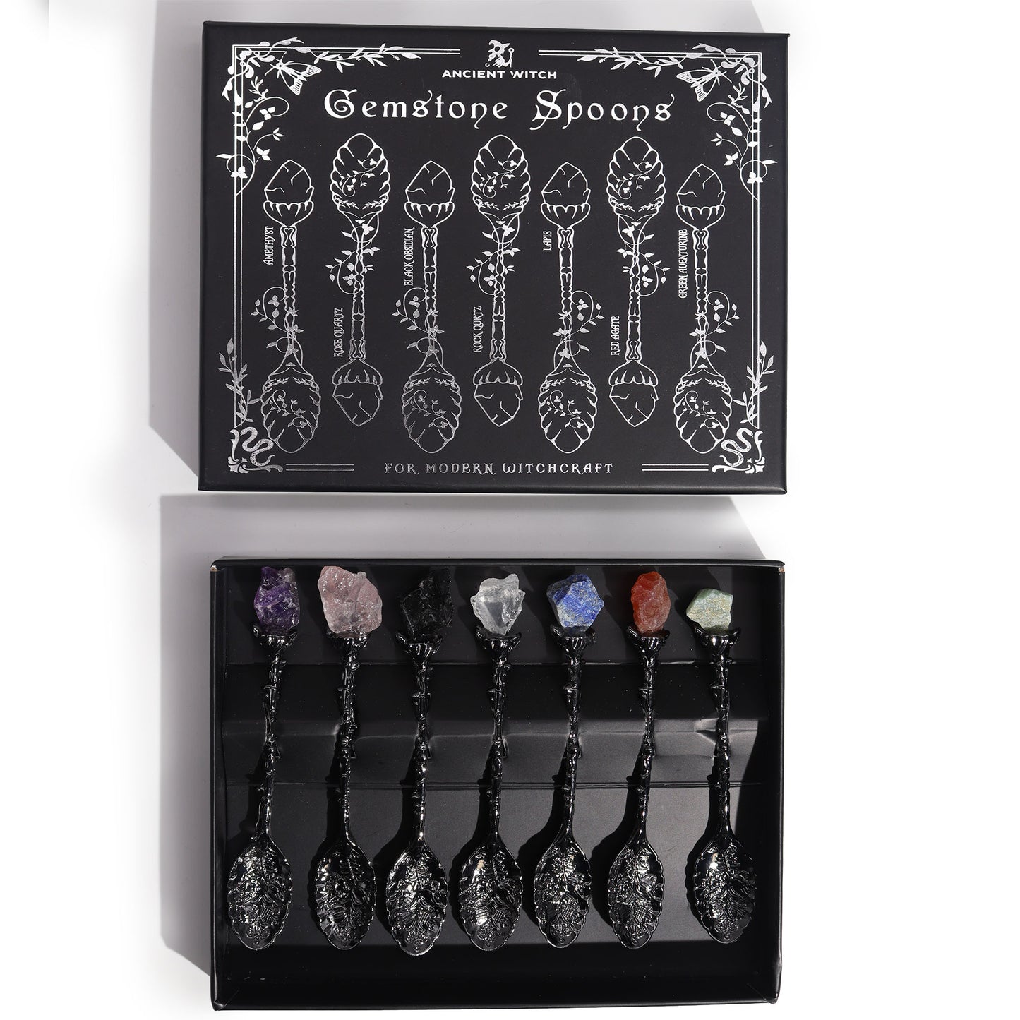 GEMSTONE WITCH SPOON SET – Dark Silver (Set of 7)