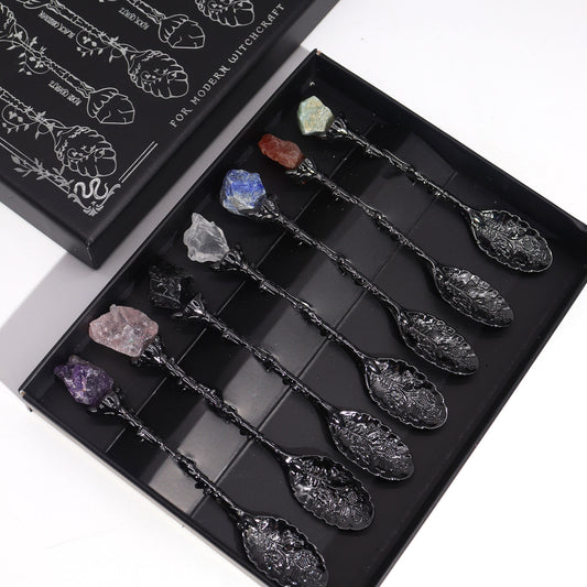 GEMSTONE WITCH SPOON SET – Dark Silver (Set of 7)