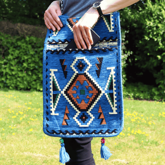 KILIM FESTIVAL BAG - SKY BLUE