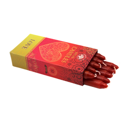 RED MAGIC SPELL CANDLES FOR LOVE, ATTRACTION & ROMANCE  (Pack of 10) | Green Tree